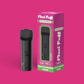 Recharge Fruit du Dragon Fraise - Maxi Puff Rechargeable Recharge Fruit du Dragon Fraise - Maxi Puff Rechargeable